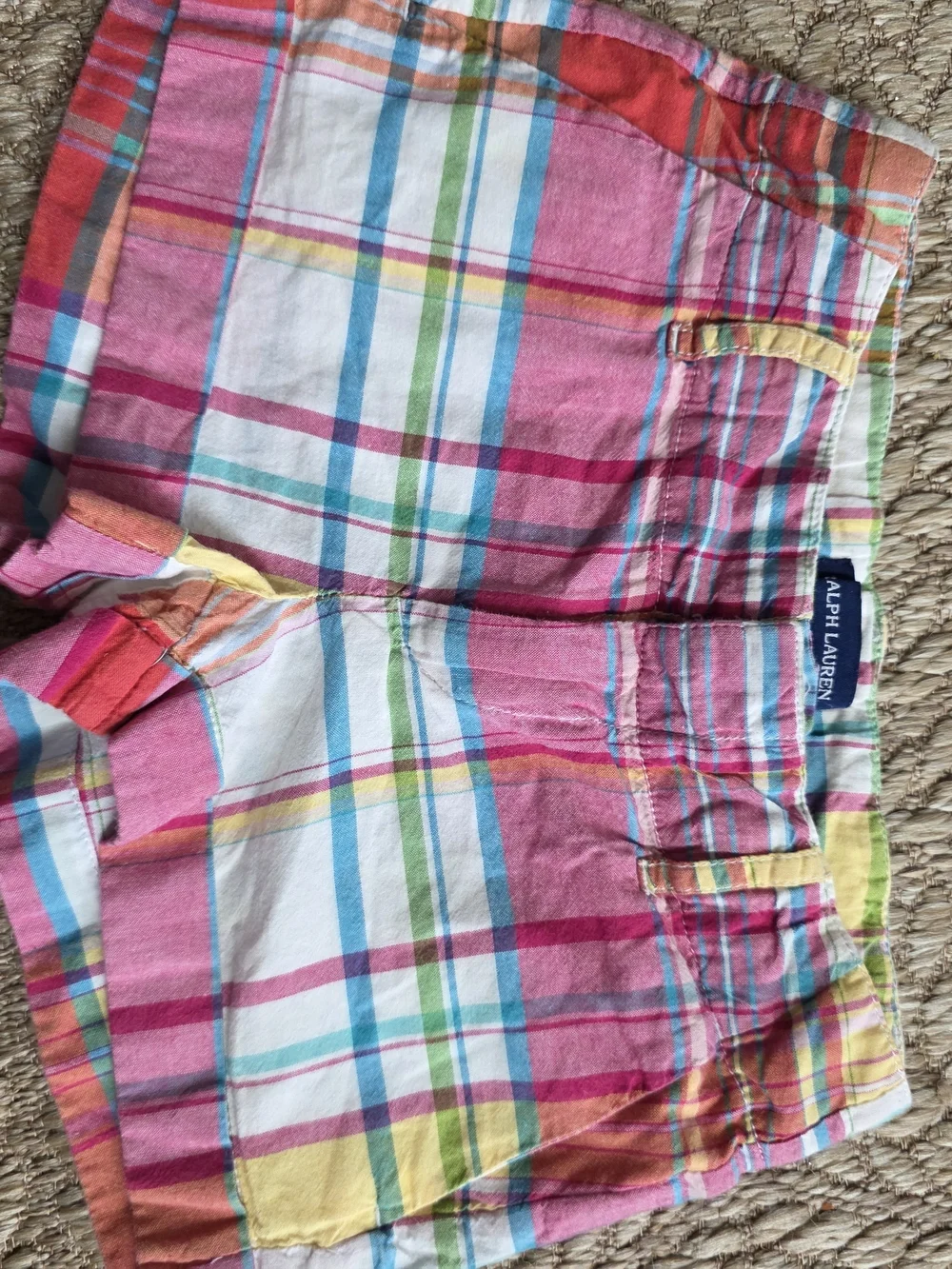 Vintage Ralph Lauren Pink Multi Plaid Cotton Shorts